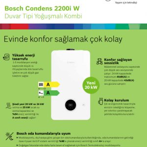 Bosch Condens 2200i W 20 kW C 23 17.200 Kcal/H Kombi