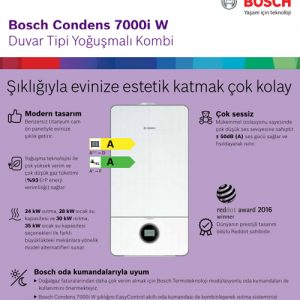 Bosch Condens 7000i W 24 kW 20,726 Kcal/H Kombi Yoğuşmalı